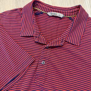 Tasc Performance Mens Large Striped Red/Blue Polo Shirt